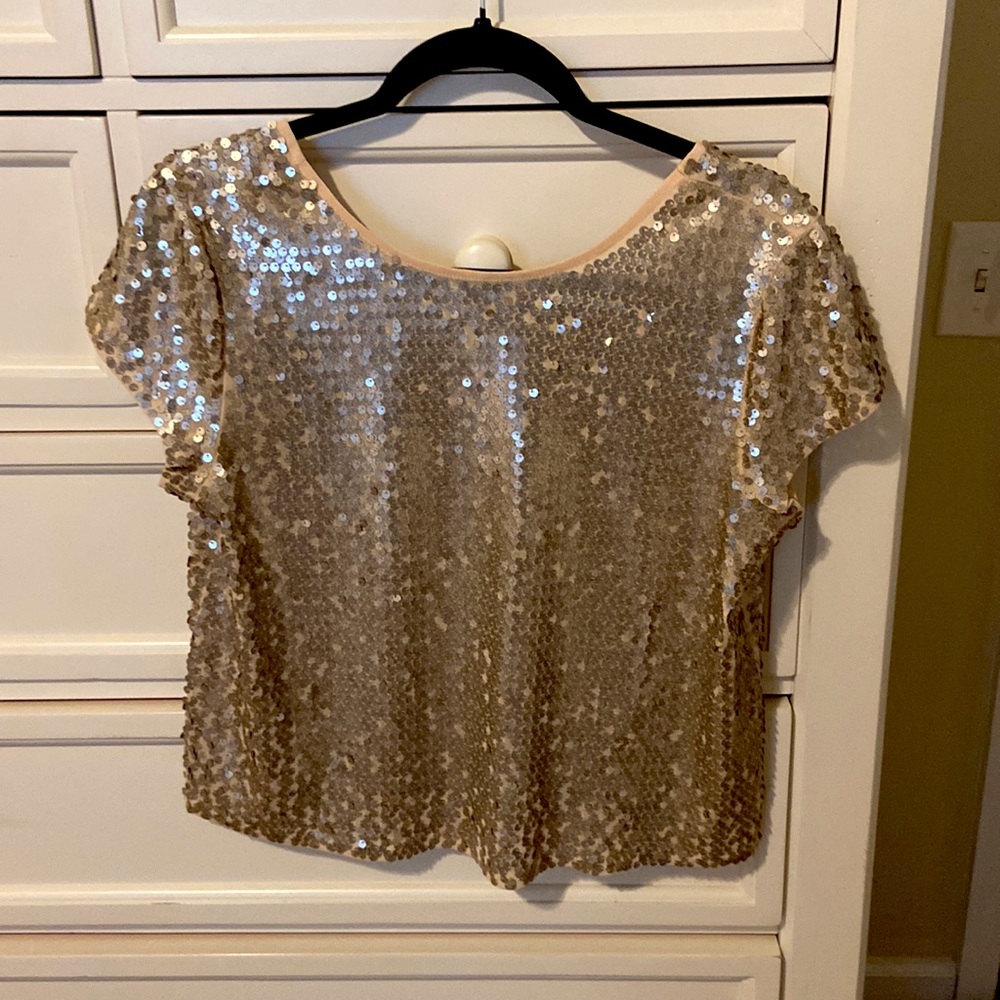 Sequined Cropped Tee
